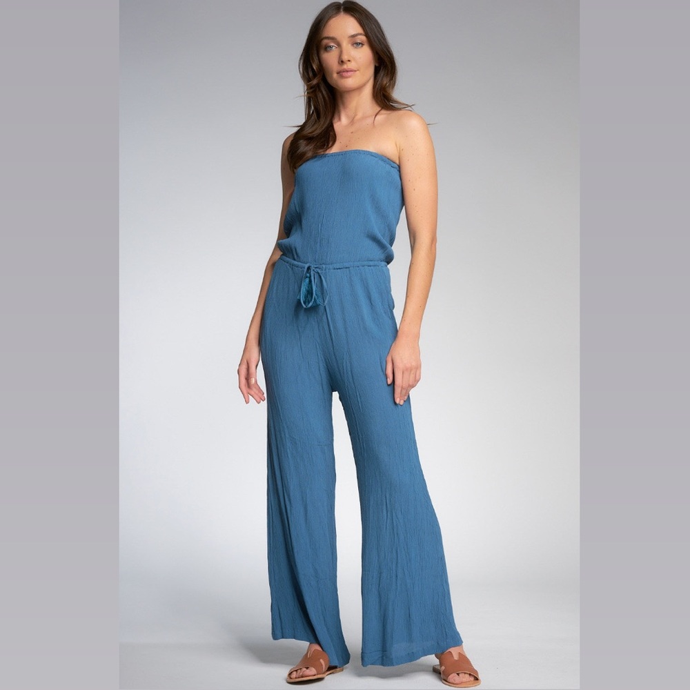 Elan Brielle Strapless Jumpsuit Dark Denim